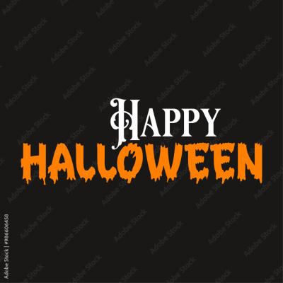 Happy Halloween Orange Drip Font with White Serif Caps