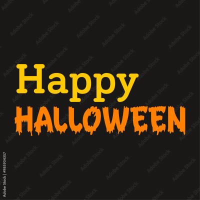 Happy Halloween Yellow Happy and Orange Drip Text