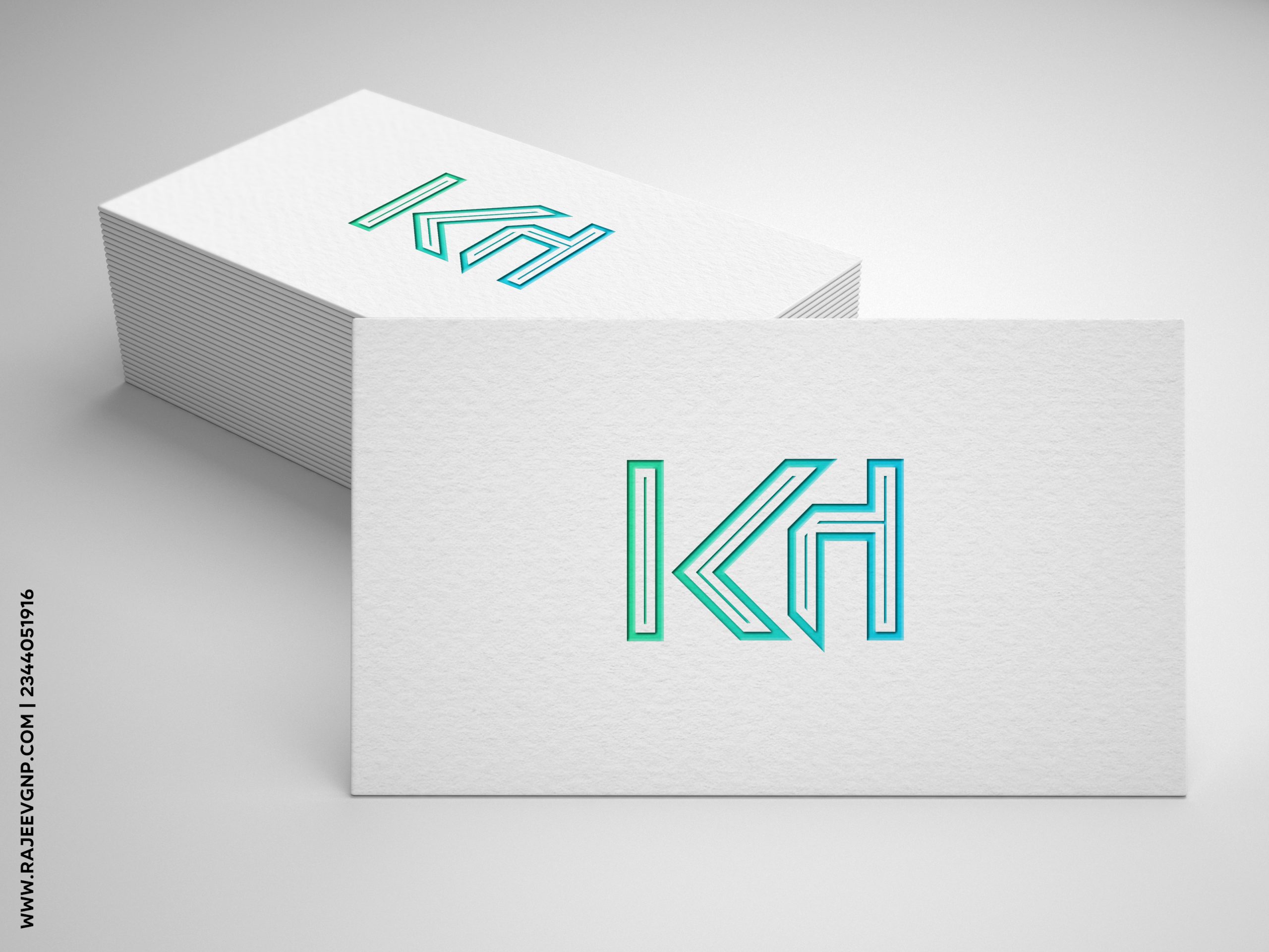 kh logo business card mockup,